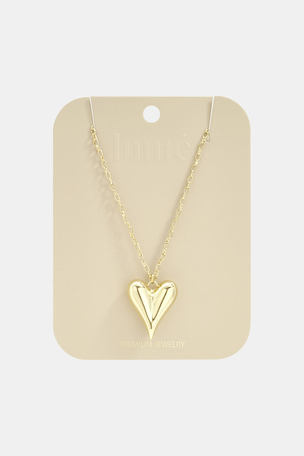 Collana lunga con pendente a cuore in acciaio inox – oro o argento 