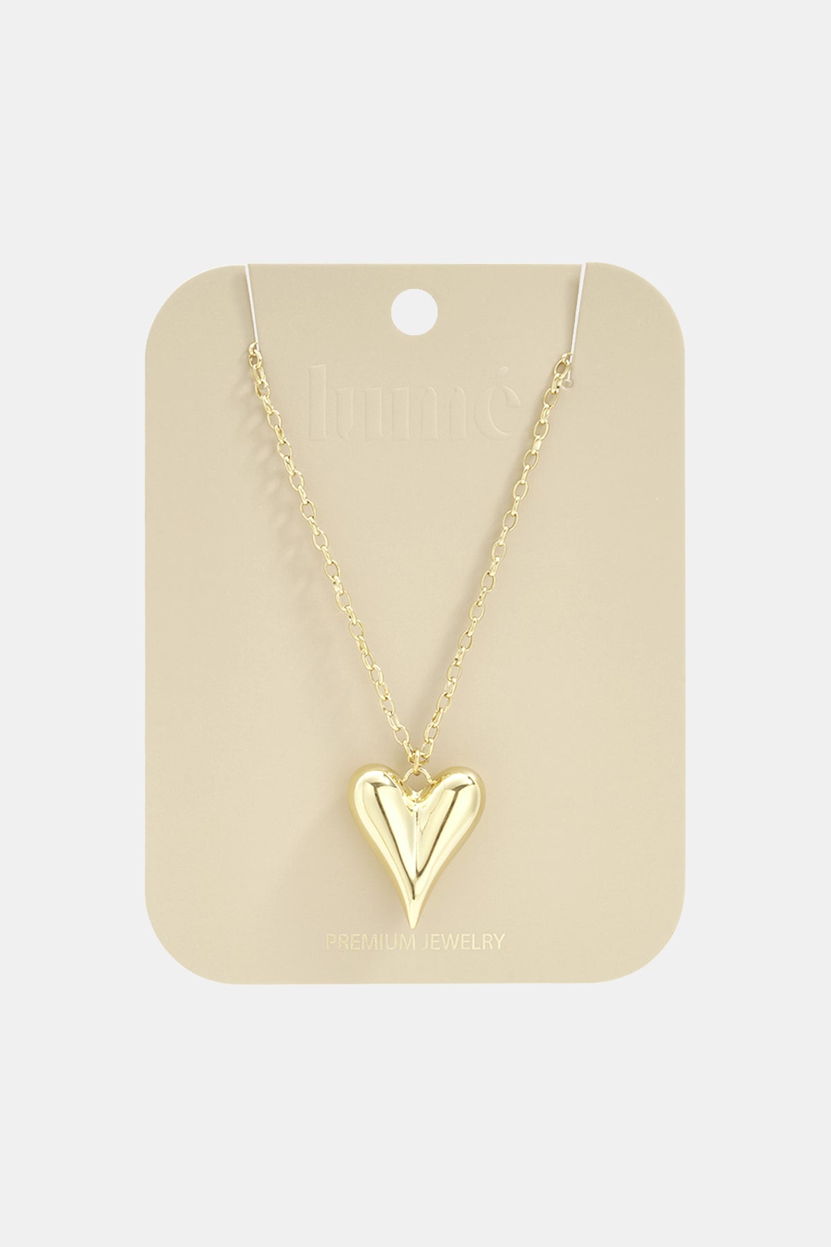 Collana lunga con pendente a cuore in acciaio inox – oro o argento 