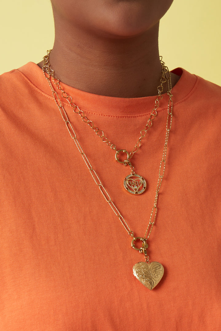 Charm Cuore Color Oro in Acciaio Inossidabile – Ciondolo per Collana e Bracciale