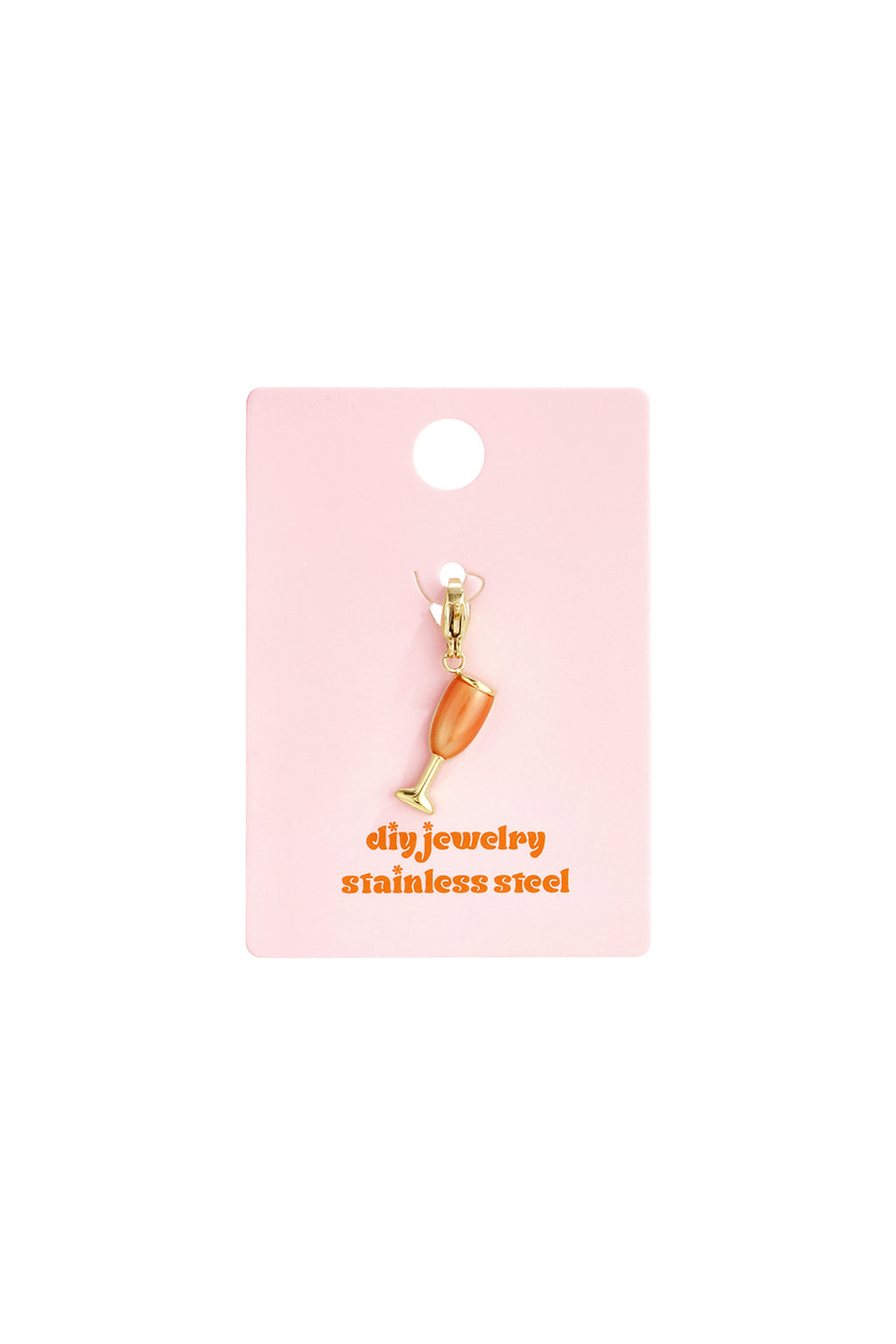 Charm Calice Spritz Arancione Color Oro – Ciondolo per Collane e Bracciali
