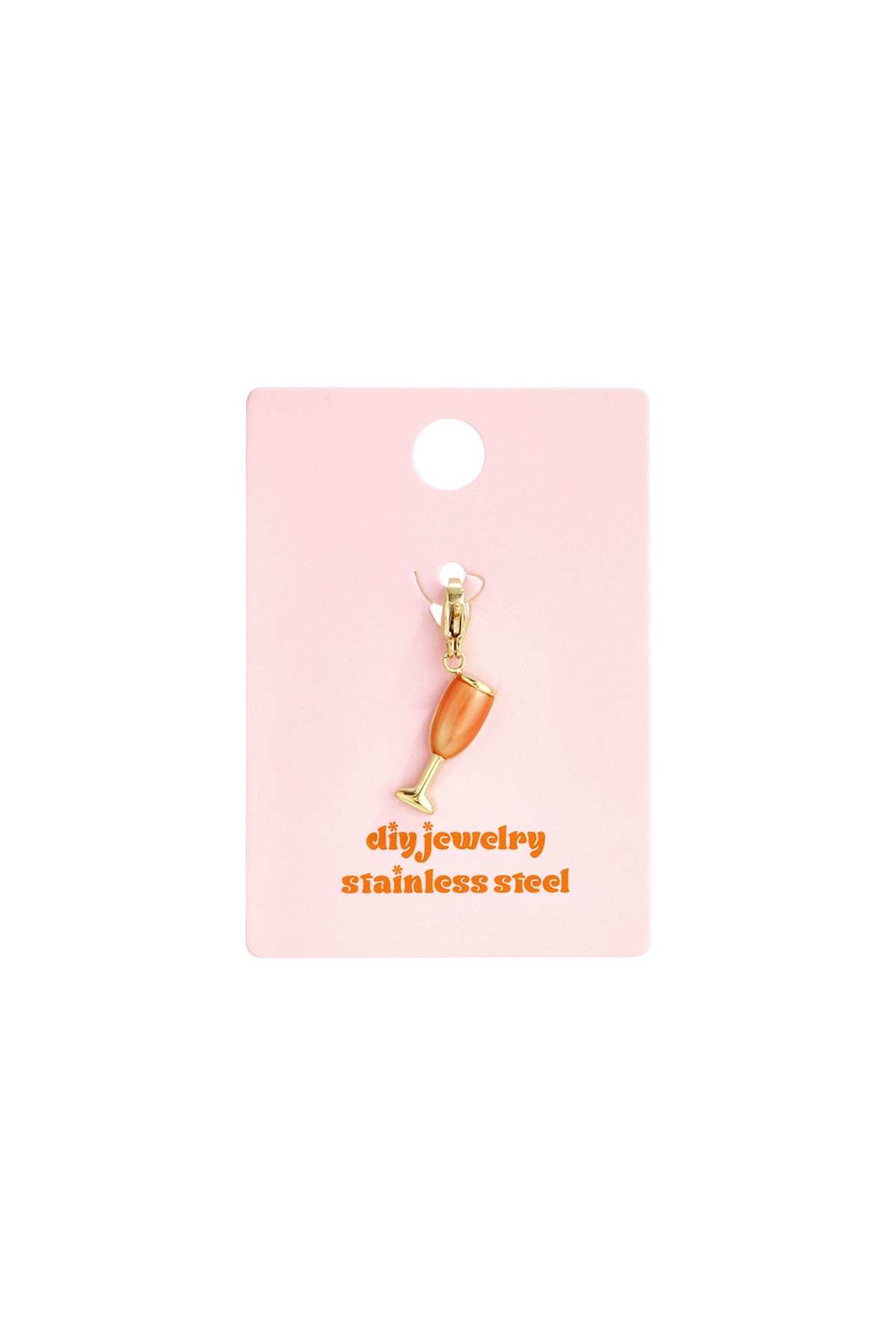 Charm Calice Spritz Arancione Color Oro – Ciondolo per Collane e Bracciali