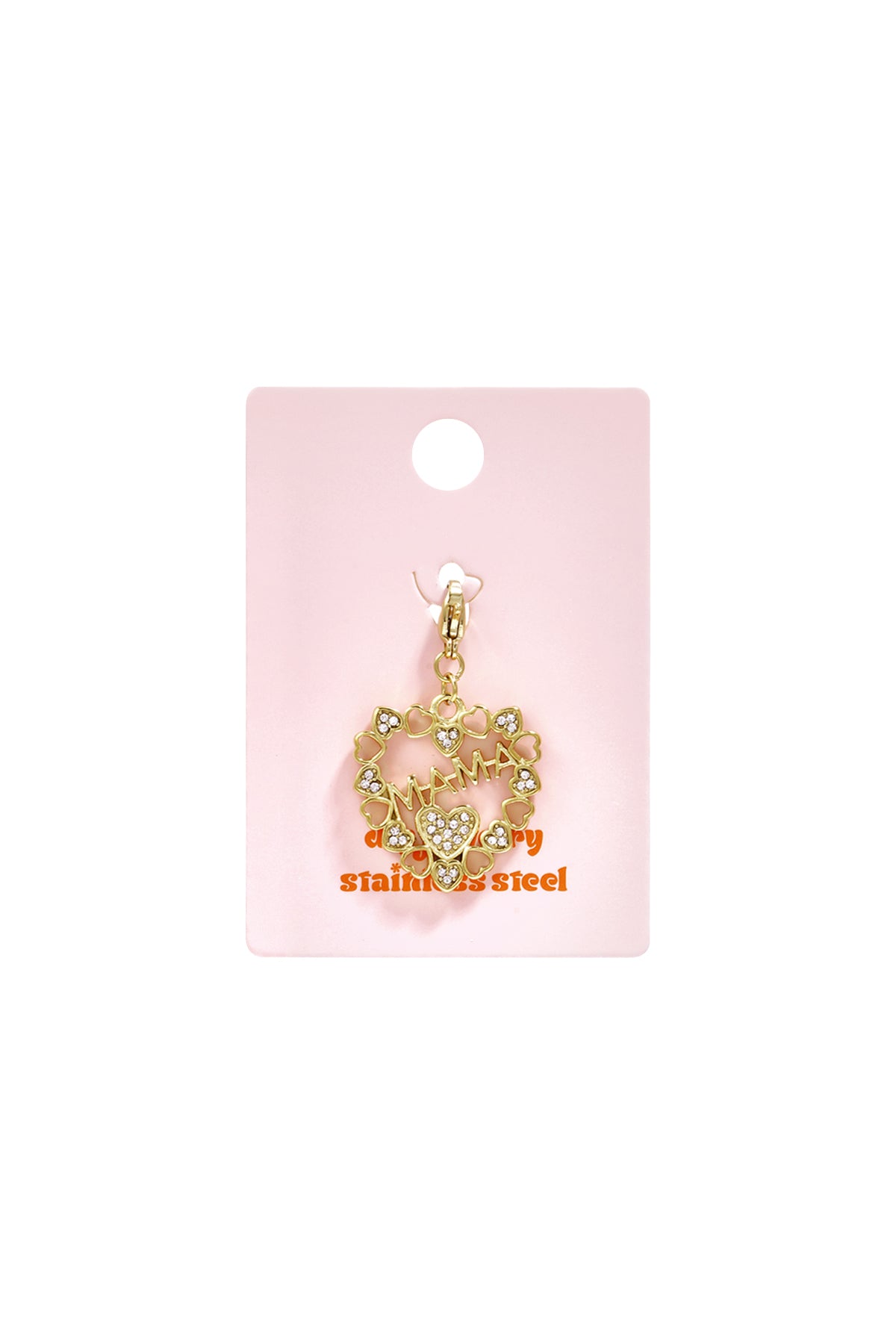 Charm Cuore Decorato Color Oro – Ciondolo Romantico