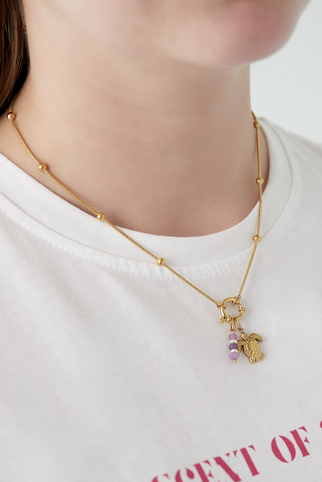 Collana Donna Placcata Oro 14K con Charm – Stile Oceanico 37-45 cm 