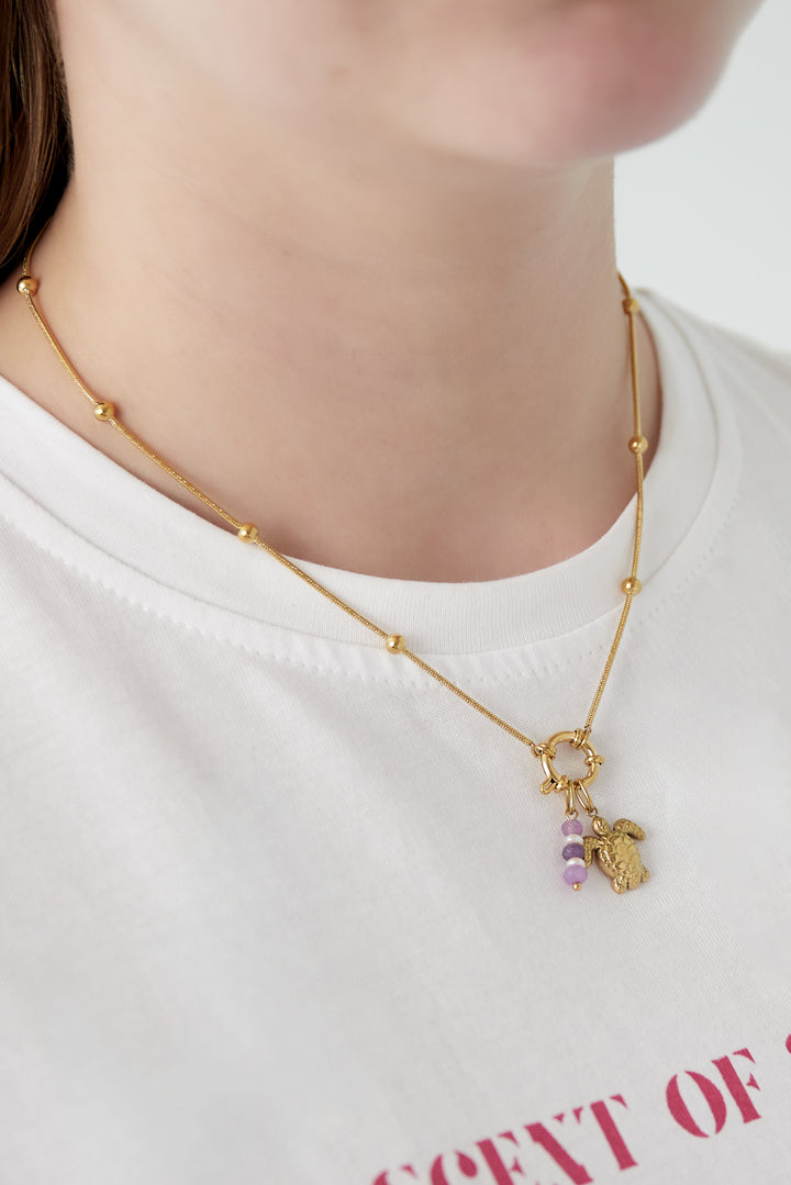 Collana Donna Placcata Oro 14K con Charm – Stile Oceanico 37-45 cm 