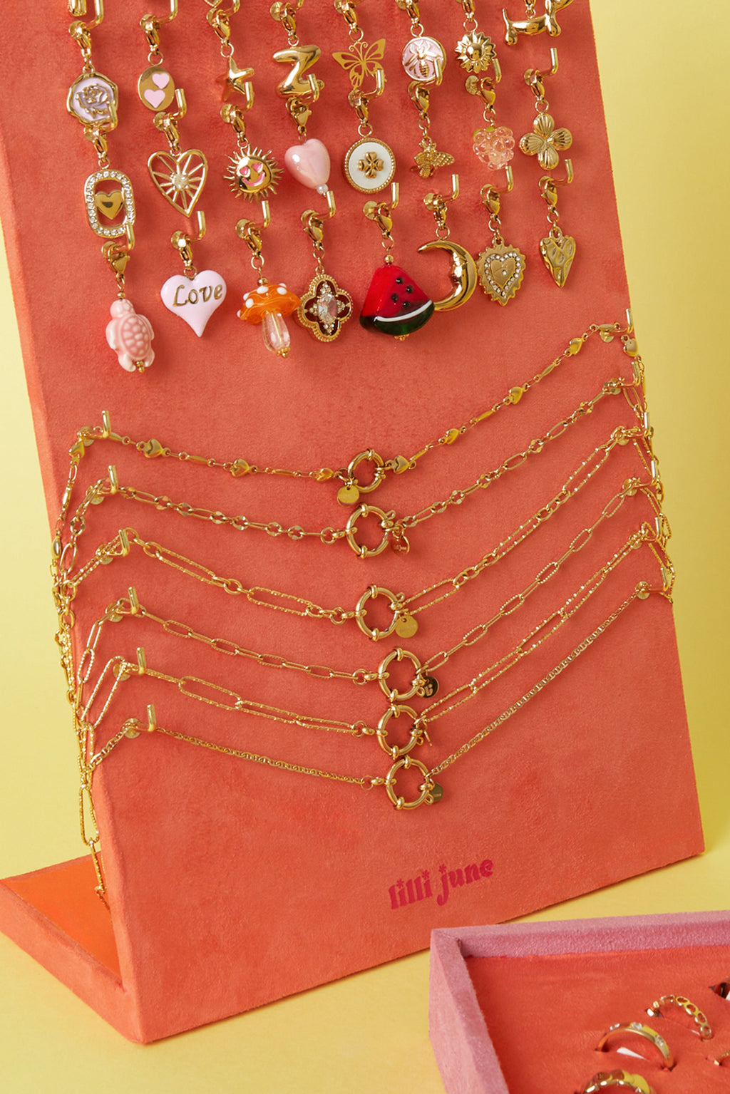 Collana Portacharm con Maglie Variabili in Acciaio Inossidabile Color Oro