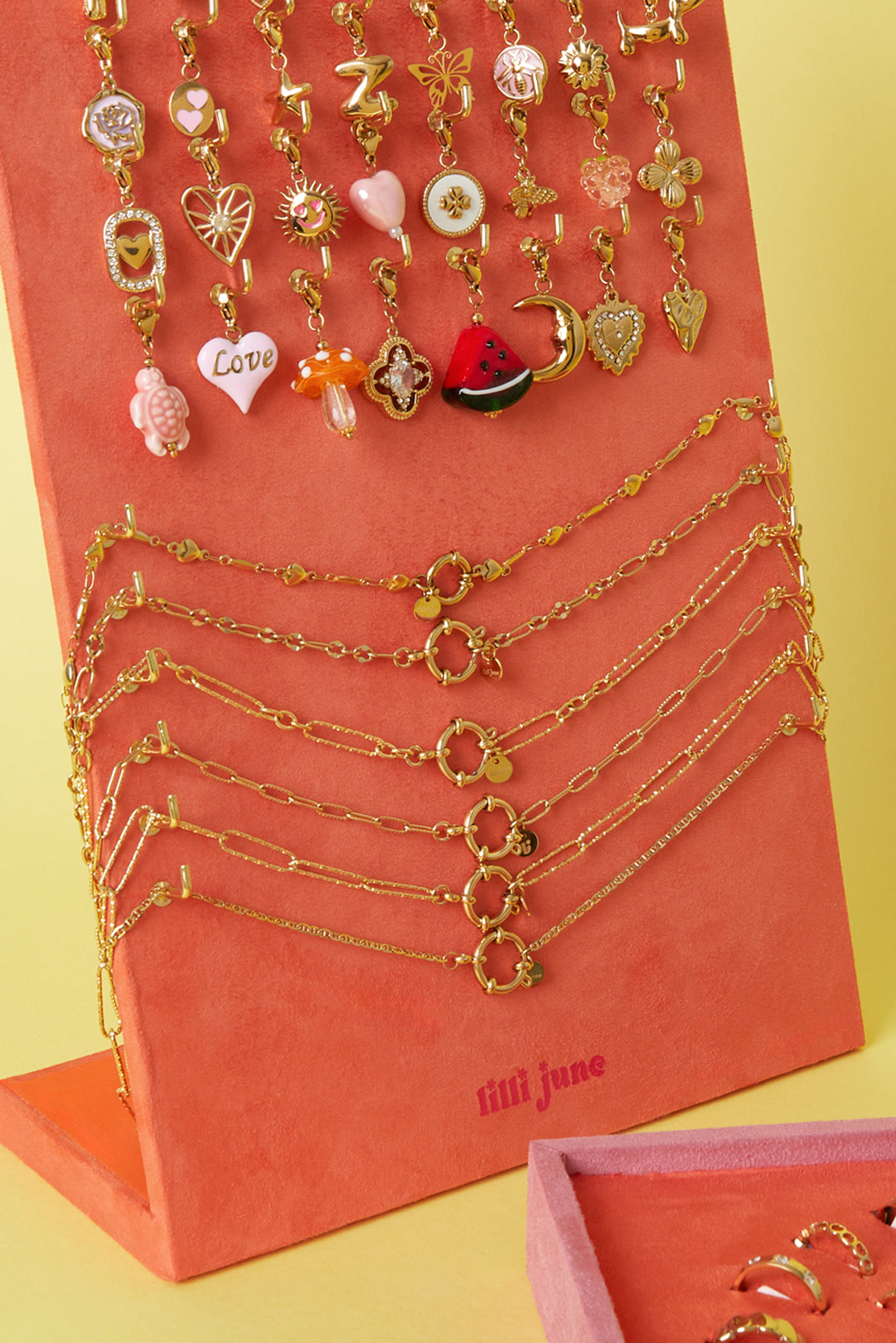 Collana Portacharm con Maglie Variabili in Acciaio Inossidabile Color Oro
