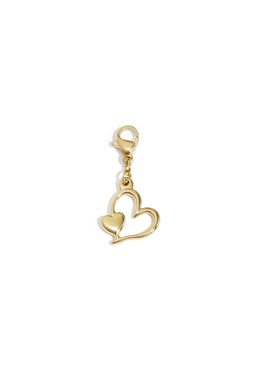Charm Doppio Cuore Color Oro – Ciondolo per Collane e Bracciali Fai da Te  