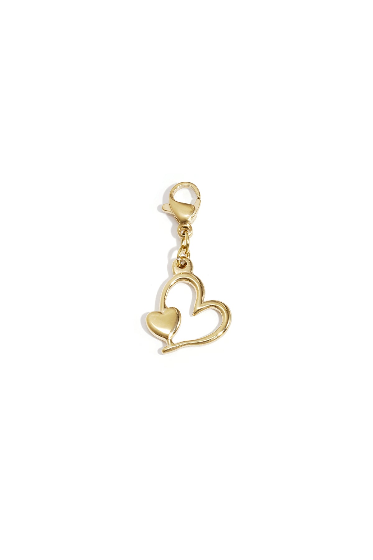 Charm Doppio Cuore Color Oro – Ciondolo per Collane e Bracciali Fai da Te  